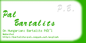 pal bartalits business card